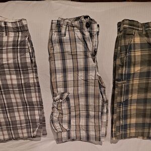 Plaid Cargo Shorts Sz 12